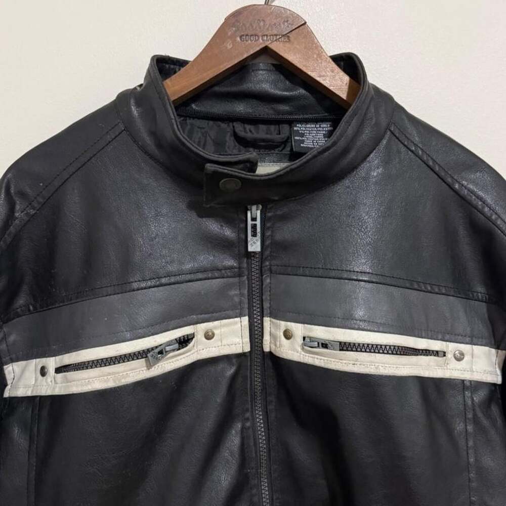 Point Zero Faux Leather Racing Jacket - Picture 3 of 6